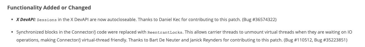Virtual-thread support in Connector/J 9.x