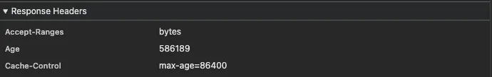 Cache-Control header in the response